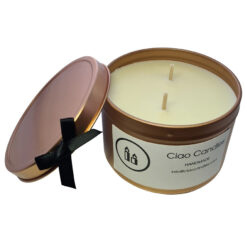 Candle scented handmade black bow double wick ciaocandles